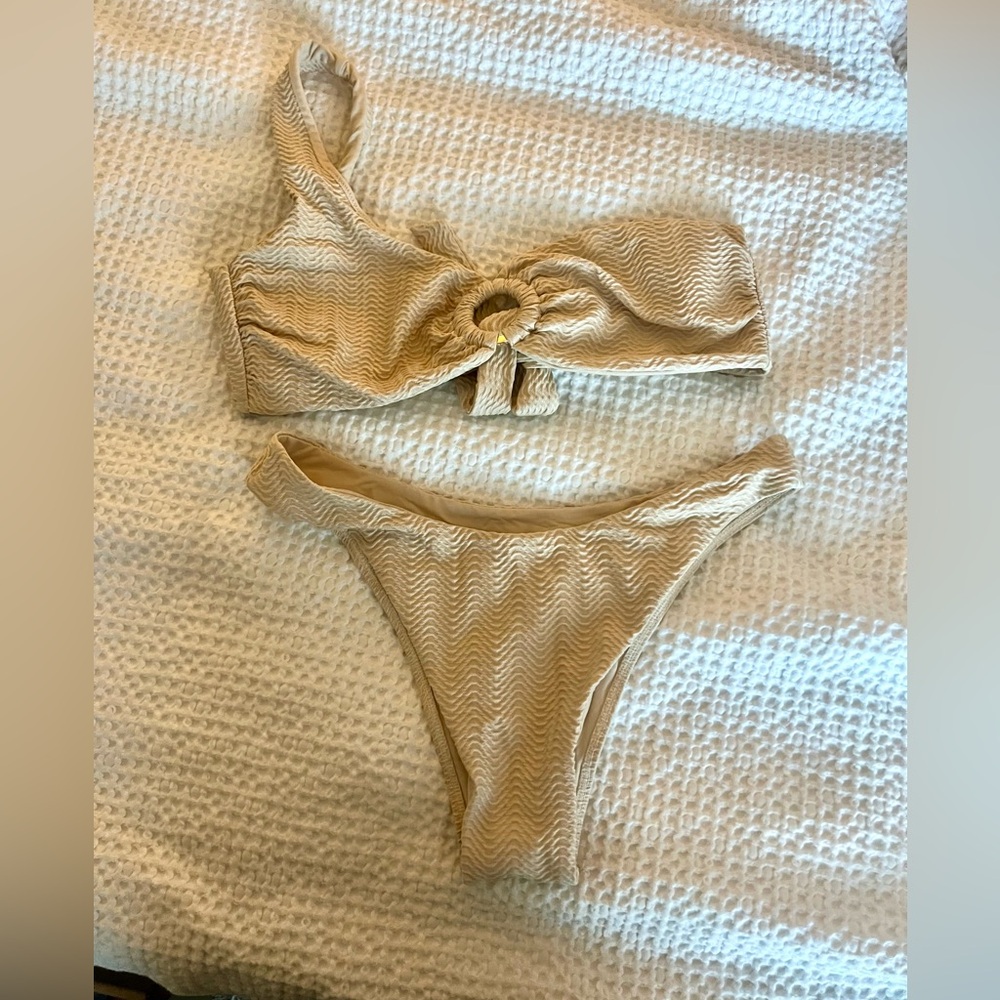 Beige Monday Swimwear One Shoulder Bikini